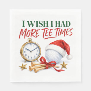 Golf Christmas Holiday with golf ball for golfer Napkin