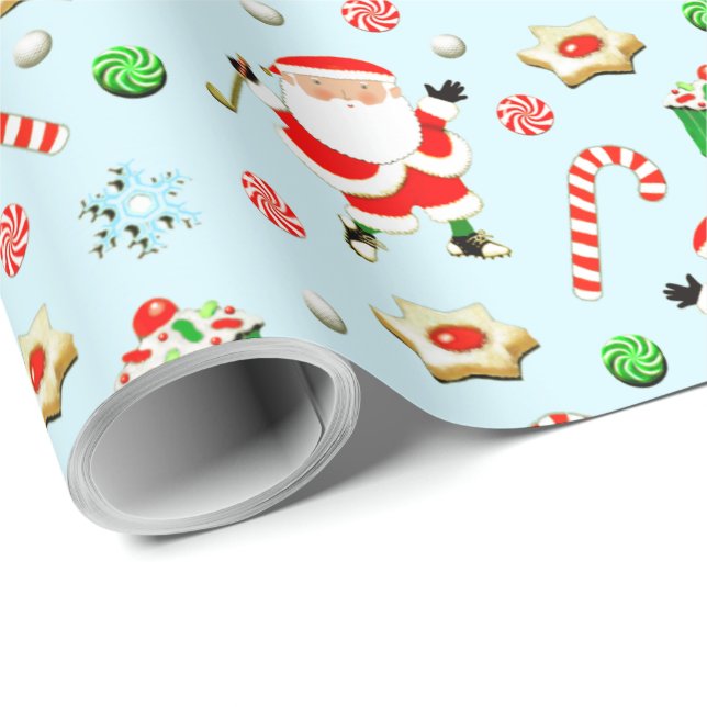 Golf Christmas Holiday Wrapping Paper (Roll Corner)