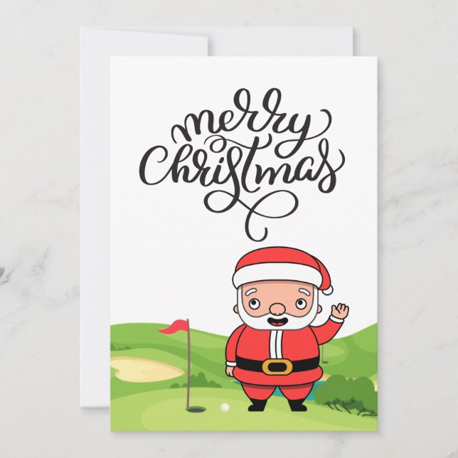 Golf Christmas in golf course for golfer Holiday Card (Front)