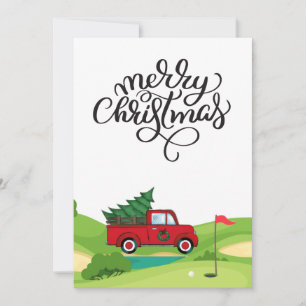 Golf Christmas in golf course for golfer Holiday Card