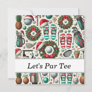 Golf Christmas in July for golfer with Santa Claus Holiday Card