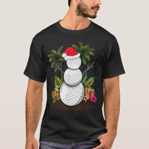 Golf Christmas in July Summer Snowman Golfer Party T-Shirt