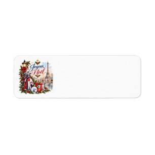 Golf Christmas in Paris France Watercolor Holiday Return Address Label