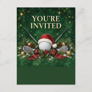 Golf Christmas Invitation Card