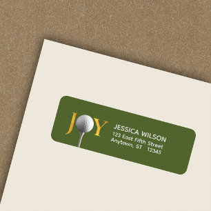 Golf Christmas Joy Return Address Label