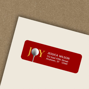 Golf Christmas Joy Return Address Label