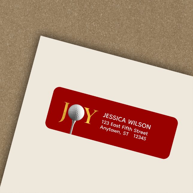 Golf Christmas Joy Return Address Label (Creator Uploaded)