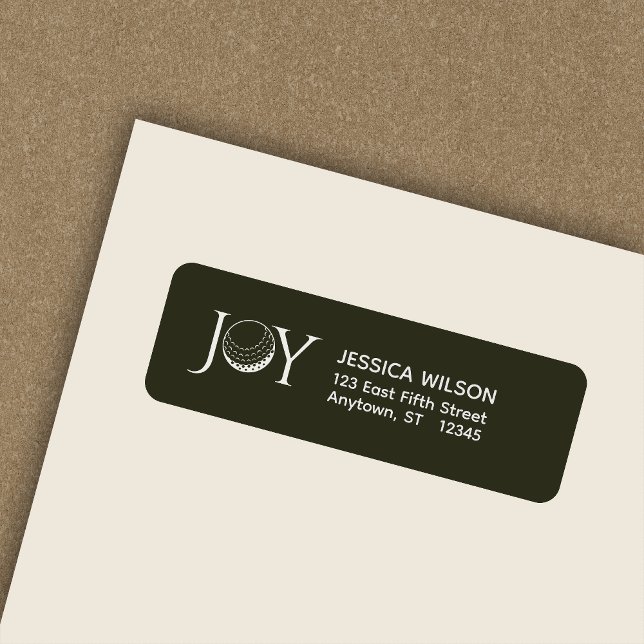 Golf Christmas Joy Return Address Label (Creator Uploaded)