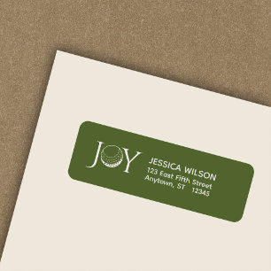 Golf Christmas Joy Return Address Label