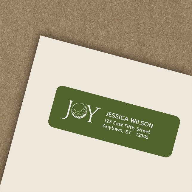 Golf Christmas Joy Return Address Label (Creator Uploaded)