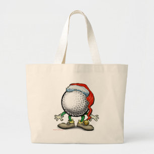 Golf Christmas Large Tote Bag
