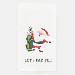 Golf Christmas Let’s Par tee with Santa Claus Napkin