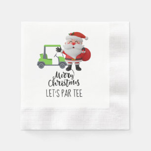Golf Christmas Let’s Par tee with Santa Claus Napkin