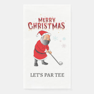 Golf Christmas Let’s Par tee with Santa Claus Napkin