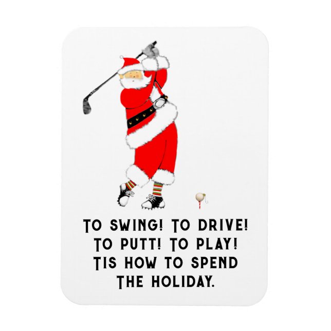 Golf Christmas Magnet (Vertical)