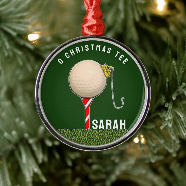 Golf Christmas Metal Ornament (Tree)
