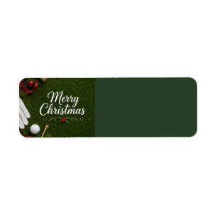 Golf Christmas on putting green Return Address Label