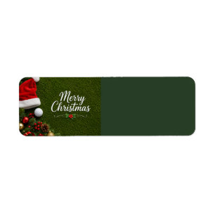 Golf Christmas on putting green Return Address Label