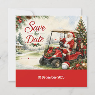 Golf Christmas Par tee party with Santa Claus Save The Date