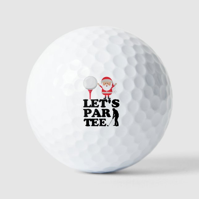 Golf Christmas Par Tee with Santa Claus Golfer  Golf Balls (Front)