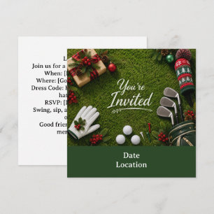 Golf Christmas Party Let’s Par tee Invitation