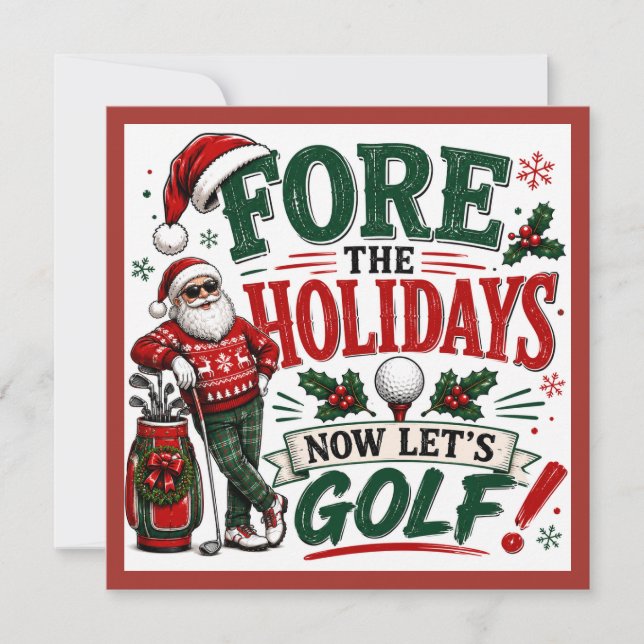 Golf Christmas Party Let’s Par tee  Invitation (Front)