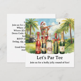 Golf Christmas Party Let’s Par tee with Santa Invitation