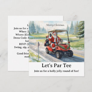 Golf Christmas Party Let’s Par tee with Santa Invitation