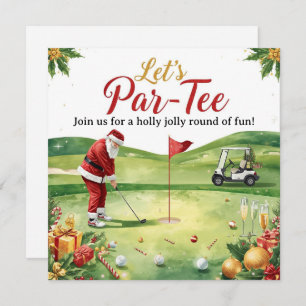 Golf Christmas Party Let’s Par tee with Santa Invitation