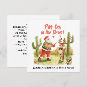 Golf Christmas Party Let’s Par tee with Santa Invitation