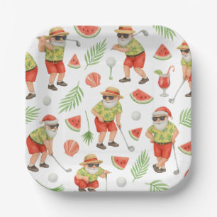 Golf Christmas Party themed Golfing for Golfer Paper Plate