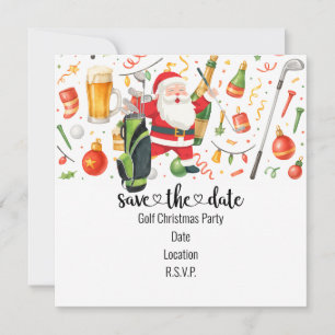 Golf Christmas Party themed with Santa Claus  Save The Date