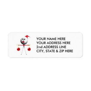 Golf Christmas Return Address Label