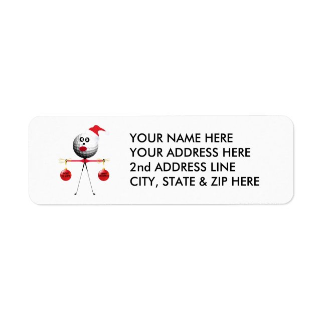 Golf Christmas Return Address Label (Front)