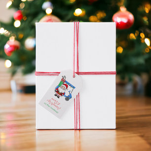 Golf Christmas Santa Custom Gift Tags