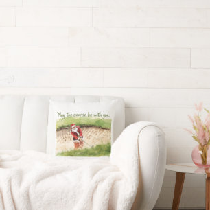 Golf Christmas Santa May the course be with you Cushion