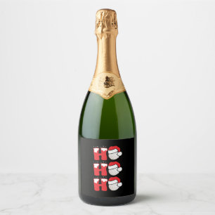 Golf Christmas Santa Xmas Apparel Sparkling Wine Label