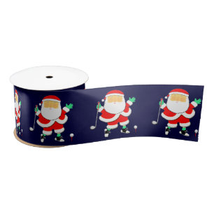 Golf Christmas Satin Ribbon