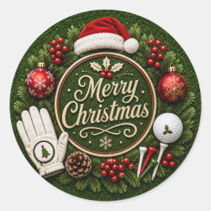 Golf Christmas Sticker