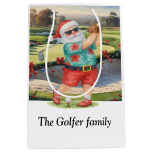 Golf Christmas Summer July Hawaii golfing themed Medium Gift Bag