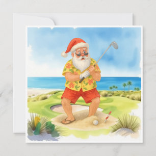 Golf Christmas Summer time Santa Claus Golfing