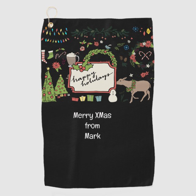 Golf Christmas theme gift for golfer Towel (Front)