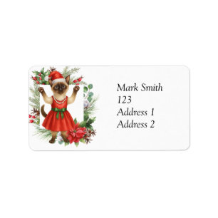 Golf Christmas themed for Cat Lover Golfer Golfing Label