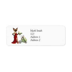 Golf Christmas themed for Cat Lover Golfer Golfing Return Address Label
