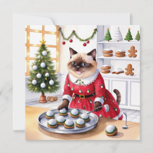 Golf Christmas themed for Cat Lover Golfer Holiday Card