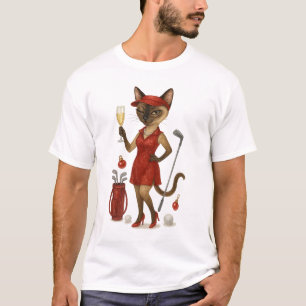 Golf Christmas themed for Cat lovers Golfer Party  T-Shirt