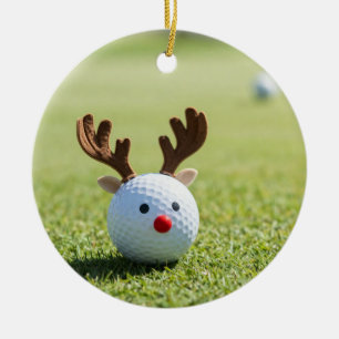 Golf Christmas themed for Christmas Ceramic Ornament