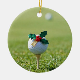 Golf Christmas themed for Christmas Ceramic Ornament