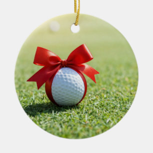 Golf Christmas themed for Christmas Ceramic Ornament