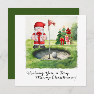 Golf Christmas themed for golfer on course Holiday Card